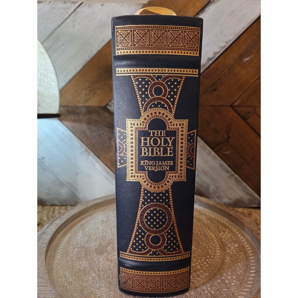 Holy Bible King James Version KJV Bonded Leather Gold Foil Celtic Knotwork Trim - Picture 3 of 13
